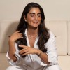 دستبند ملیله و مروارید گندمی مشکی
